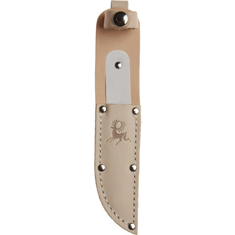Brusletto Slida Scoutkniv Rundad Spets – ljusbrun läderslida