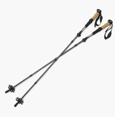 Trekking poles aluminum Z-fold grey