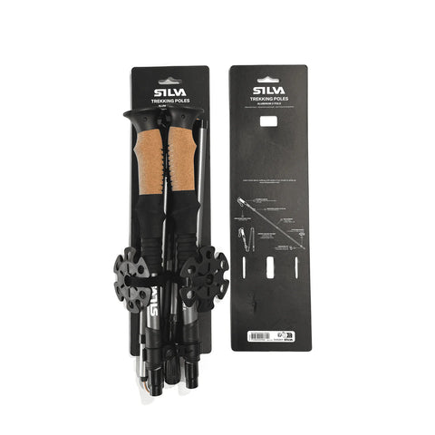 Trekking poles aluminum Z-fold grey